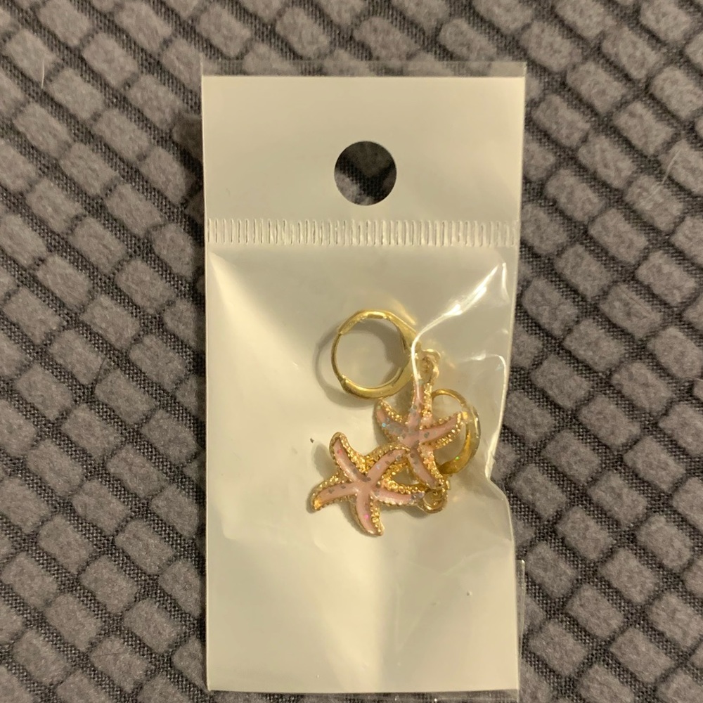 🛑SOLD🛑 Light pink starfish earrings - Picture 4 of 5